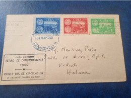 CUBA  PRIMER  DIA  1950   RETIRO  DE  COMUNICACIONES  //  PARFAIT  ETAT  //  1er  CHOIX  // - FDC