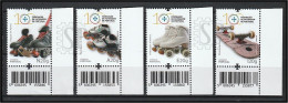 Portugal 2024 100 Anos Federação De Patinagem Skating Sports Sport Corner Sheet Bar Code Código Barras Desporto Skate - Nuevos