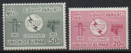 Birmanie Burma Union Internationale Des Télécommunications - I.T.U.1965 XX - Myanmar (Birma 1948-...)