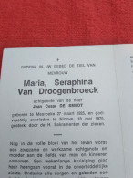 Doodsprentje Maria Seraphina Van Droogenbroeck / Meerbeke 27/3/1925 Ninove 18/5/1975 ( Jean Cesar De Smedt ) - Religion &  Esoterik