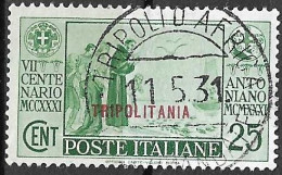 TRIPOLITANIA - 1931 - S. ANTONIO - C. 25 - USATO (YVERT 119 - MICHEL 152 - SS 88) - Tripolitaine