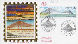 France 2923 Fdc Pont De Normandie - Ponti