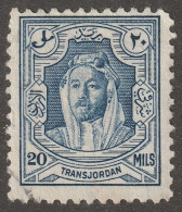 Jordan, Stamp, Scott#235, Used, Hinged, 20, Mils, Blue - Giordania