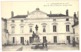 CPA 91 -  LONGJUMEAU (Essonne) - 16. Hôtel De Ville Et Monument Adolphe Adam (petite Animation) - Longjumeau