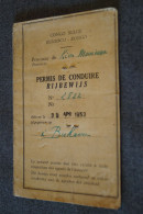 Congo Belge 1953,Province Du Kivu,Matadi,ancien Permis De Conduire,originale Pour Collection - Historische Dokumente