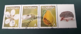 SLOVENIA 2004 Pear Fruits Hedgehog  Michel 479-81 Used Stamps - Slowenien