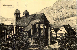 Wiesensteig - Stadtkirche - Künstler-AK Eugen Felle - Goeppingen
