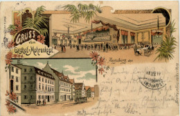 Augsburg - Gruss Vom Gasthof Mohrenkopf - Litho - Künstler-AK Eugen Felle - Augsburg