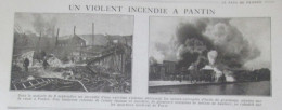 Guerre 14-18 Incendie à ¨PANTIN  Usine De Graissage - 1914-18