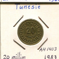 20 MILLIMES 1983 TUNESIEN TUNISIA Münze #AP822.2.D.A - Tunisie