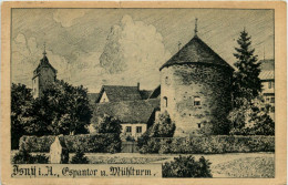 Isny - Espantor Und Mühlturm - Künstler-AK Eugen Felle - Isny