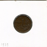 1 CENT 1939 NEERLANDÉS NETHERLANDS Moneda #AR710.E.A - 1 Centavos