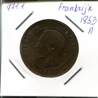 10 CENTIMES 1853 A FRANKREICH FRANCE Napoleon III Französisch Münze #AN041.D.A - 10 Centimes