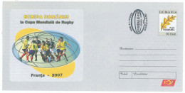 IP 2007 - 076c Rugby, WORLD CUP ( France 2007) Romania - Stationery - Used - 2007 - Rugby