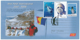 IP 2007 - 056a PENGUINS, International Polar Year, Romania - Stationery - Unused - 2007 - Faune Antarctique