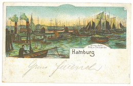 GER 34 - 16917 HAMBURG, Litho, Germany - Old Postcard - Used - 1902 - Harburg