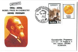 COV 19 - 407 HENRI MOISSAN, Nobel Prize In Chemistry, Romania - Cover - Used - 2006 - Nobel Prize Laureates