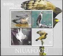 NIUAFO'OU, 2019, MNH, BIRDS, BIRDS OF PREY, EAGLES, HAWKS, PHILIPPINE EAGLE, SHEETLET OF 4v - Águilas & Aves De Presa