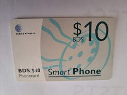 BARBADOS   $10- SMART PHONE  CHIPCARD  Fine Used Card  ** 16501** - Barbades