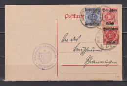 Dt.Reich Dienst-Ganzsache MiNo. DP 11/02 ZuF D 53,55 Rottweil 1921 - Cartes Postales