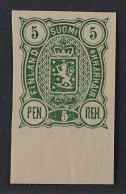 Finnland  28 U **  1889, Wappen 5 P. UNGEZÄHNT, Postfrisch, SELTEN, KW 180,- € - Nuevos
