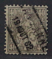 Schweiz  42,  Helvetia 40 Rp. FASERPAPIER, Gestempelt, Fotoattest, KW 4200,- € - Used Stamps
