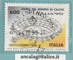 USATI ITALIA 1990 - Ref.0622A "Coppa Del Mondo Di Calcio: NUOVO STADIO, BARI" 1 Val. - - 1981-90: Used