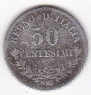 Regno D'Italia , 50 Centesimi 1863 N Naples , Vittorio Emanuel II , En Argent, - 1861-1878 : Víctor Emmanuel II