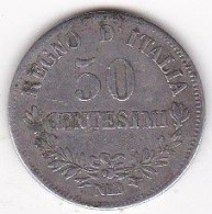 Regno D'Italia , 50 Centesimi 1863 N Naples , Vittorio Emanuel II , En Argent, - 1861-1878 : Victor Emmanuel II