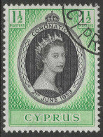 Cyprus. 1953 QEII Coronation. 1½pi Used. SG 172. M4052 - Chipre (...-1960)