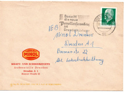 63499 - DDR - 1962 - 10Pfg Ulbricht EF A OrtsBf DRESDEN - BESUCHT DIE NEUE PORZELLANSAMMLUNG ... - Porcelana