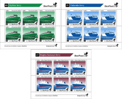 Estonia Finland Lithuania 2024 Ships Baltic Ferries Definitives BeePost Set Of 3 Sheetlets MNH - Litauen