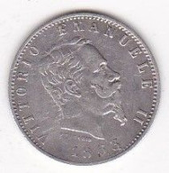 Regno D'Italia , 20 Centesimi 1863 M Milano, Vittorio Emanuel II , En Argent, Fautée , Surplus De Métal Et 8 Ouvert - 1861-1878 : Vittoro Emanuele II