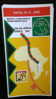 Brochure Brazil Edital 2000 15 Africa Day Map Without Stamp - Briefe U. Dokumente