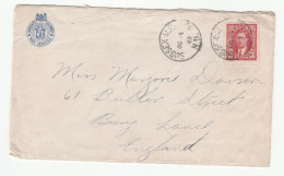 Knights Of Columbus War Services 1942 Sussex BC Canada COVER To GB Stamps - Cartas & Documentos