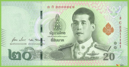 Voyo THAILAND 20 Baht ND/2019 P135b(2) B193c 3C UNC - Thaïlande