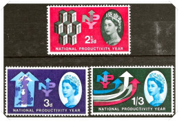 SG631-633 1962 National Productivity Year (NPY) Stamp Set (Ordinary) Unmounted Mint Hrd2a - Nuevos