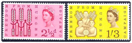 SG634-635 1963 Freedom From Hunger Stamp Set (Ordinary) Unmounted Mint Hrd2a - Neufs