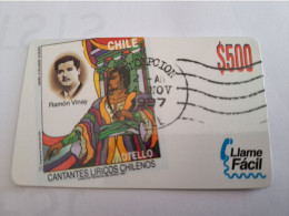 CHILI   PREPAID/ ENTEL / $ 500 / STAMPS ON CARD/ FINE USED CARD      ** 16509** - Chile