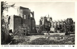 Cyprus, FAMAGUSTA, St. George Church, Lala Mustafa Pasha Mosque, RPPC Postcard - Zypern