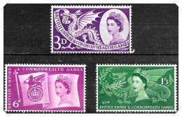 SG567-569 1958 Commonwealth Games Stamp Set Mounted Mint Hrd2a - Neufs