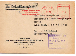 63505 - DDR - 1979 - 30Pfg AbsFreistpl A Bf BERLIN - ... MINISTERIUM DES INNERN ... -> Leipzig - Brieven En Documenten