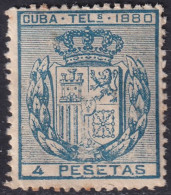 Cuba 1880 Telégrafo Ed 51  Telegraph MH* Disturbed Gum - Cuba (1874-1898)