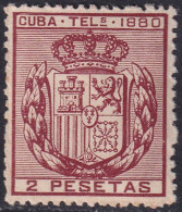 Cuba 1880 Telégrafo Ed 50  Telegraph MNH** Some Streaky Gum - Cuba (1874-1898)