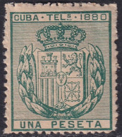 Cuba 1880 Telégrafo Ed 49  Telegraph MNH** Toned Gum - Kuba (1874-1898)