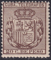 Cuba 1896 Telégrafo Ed 83  Telegraph MNH** Some Streaky Gum - Kuba (1874-1898)