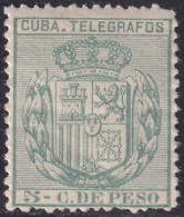 Cuba 1896 Telégrafo Ed 81  Telegraph MLH* Streaky Gum - Kuba (1874-1898)