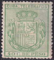 Cuba 1884 Telégrafo Ed 64  Telegraph MH* Large Thin - Cuba (1874-1898)