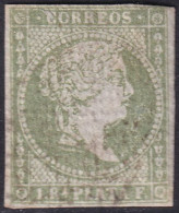 Cuba 1856 Sc 10 Antillas Ed 5 Used Trimmed Margin - Kuba (1874-1898)