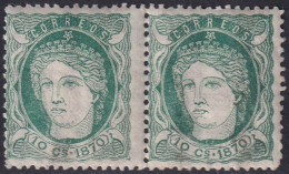 Cuba 1870 Sc 47 Antillas Ed 19 Pair MNH** Staining Gum Crazing - Kuba (1874-1898)